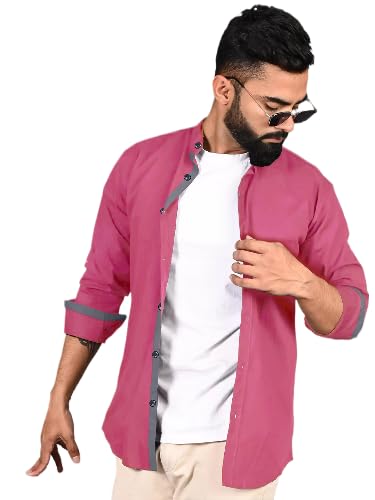 Tee Projekt Shirt for Men Cotton Spread Collar Button Down Long Sleeve Shirt Home, Regular, Home (Pack of 1)