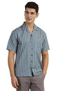 Allen Solly Men Relaxed Fit Striped Casual Cotton Short Sleeve Shirt