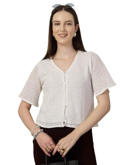Style Quotien Women White Lace Top
