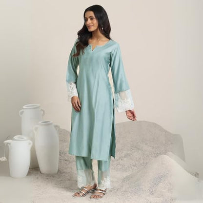 Shienzy WomenS Embroidered Kurta Set With Dupatta || Elegant Floral Suit Set For Women || Ethnic Wear For Girls || Stylish Kurt