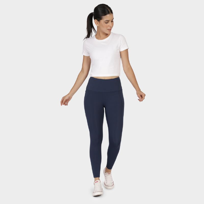 Blissclub The Ultimate Leggings for Women, Ankle Length Tights for Gym, Yoga and Workout with 4 Pockets