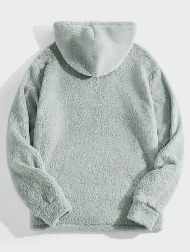 TAGAS Unisex Fleece Hoodie  Ultra Soft Sherpa Pullover with Half-Zip & Kangaroo Pocket Sweatshirt Hoodie