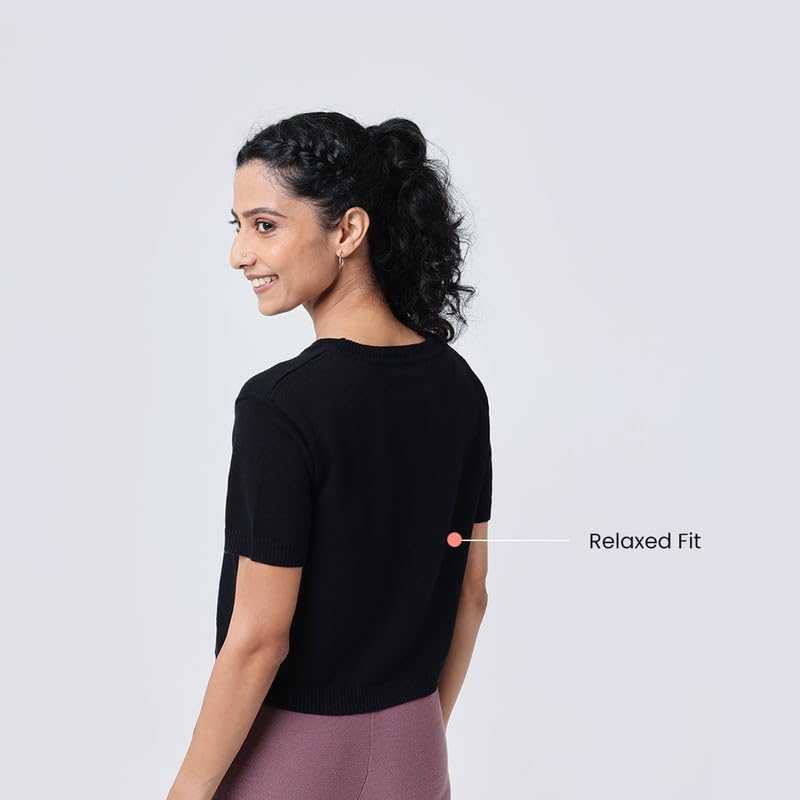 BlissClub Womens Move All Day CottonKnit Crop Top