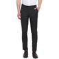 Turtle Men Poly-Viscose Black Solid Slim Fit Formal Trouser