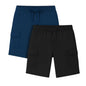 Nobero MenS Bermuda Shorts (1M-Bwsh-R0082_Navy Blue/Black