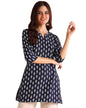 Pinkmint Womens Printed Cotton Blend Short Kurti l All Over Printed V-Cut Neckline Casual Wear Tunic Tops l Ethnic Tops for G