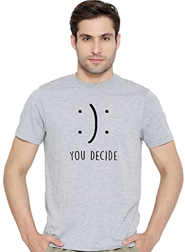 ADRO You Decide Mens Printed T-Shirts (RNR-M-DEC-GR_Grey)
