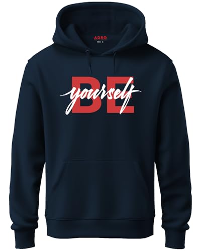 ADRO Men's Graphic Printed Cotton Hoodies (H21-M-BYO-NB_Navy_XL)