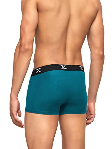 Xyxx MenS Underwear Shuffle Intellisoft Antimicrobial Micro Modal Trunk Pack Of 5 (Black;Grey;Yoga Pet;Lightning Bolt;Deep Sea