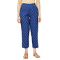 Fabindia Women Ikat Tapered Casual Pant Cotton_L Blue