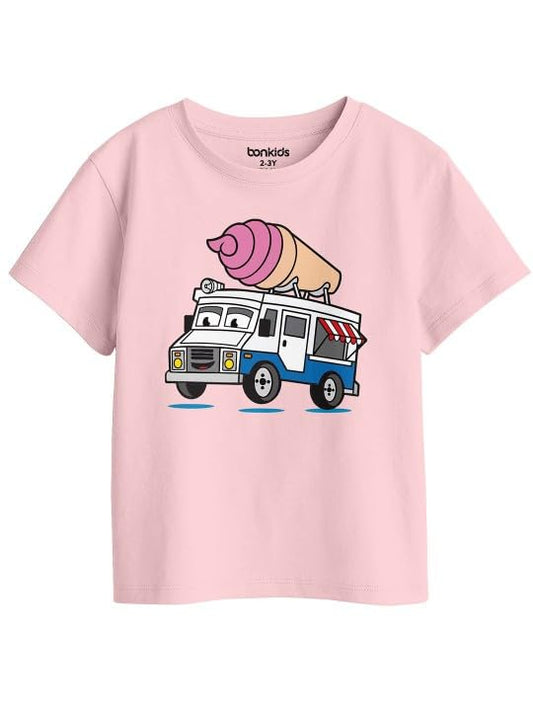 Bon Organik Girls Regular Fit T-Shirt (BON16048_Pink