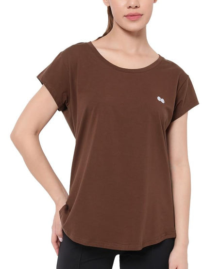 Clovia Womens Comfort Fit Active T-Shirt (AT0198R24_Beige_XXL)