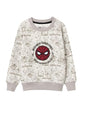 The Souled Store Official Spider-Man : Great Power Boys Long Sleeves Round Neck Color Blocked Regular Fit Cotton Sweatshirts Whi