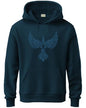 ADRO Men's Cotton Neck Hooded Sweatshirt (H24-BIRD-SB_Teal