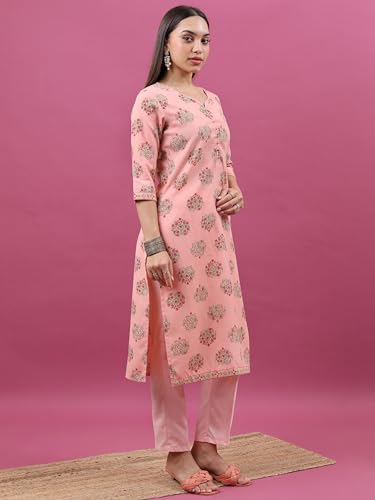 Ketch WomenS Cotton Blend Regular Dress Shirt (Khk3000973_Peach