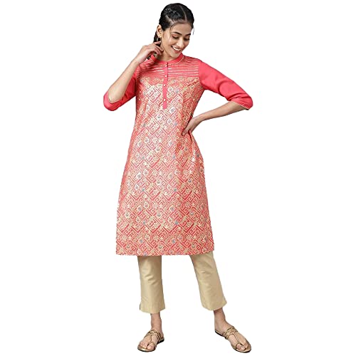Aurelia Floral Polyester Mandarin Womens Kurta