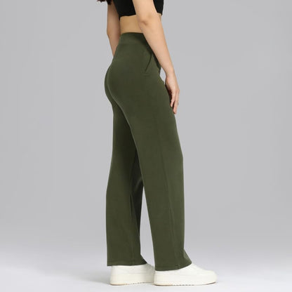 BlissClub Womens BareButter Straight Pants, High Rise, Straight fit,Pockets, Comfortable Waistband,Regular Variant Below 54