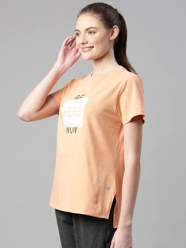 Enamor Athleisure Relaxed Fit Short Sleeve Round Neck Antimicrobial Finish Breathable Stretch Cotton Activewear Sports Tshirt fo