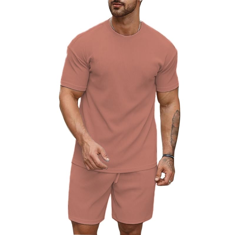 SHIENZY Mens Casual Solid Printed Night Suit Co-Ord Set || T-Shirt and Shorts Nightwear Set || Sleepwear/Loungewear for Regular