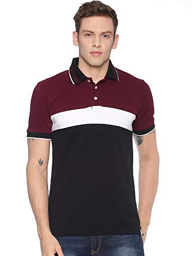 ADRO Premium Men's Regular Fit Polo T-Shirt (Burgundy; S)