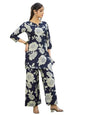 Pinkmint Printed Pure Cotton A Line Co Ord Set For Women l Stylish 3/4 Sleeve With Side Pocket l Two Piece Summer Set