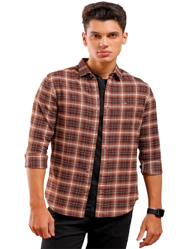 The Indian Garage Co Mens Slim Fit Shirt (1223-SHBCYD-04-01_Brown