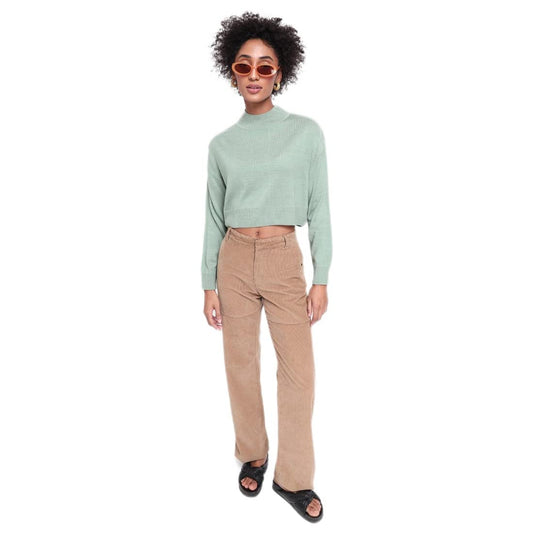 Bewakoof WomenS Solid Oversized Fit Full Sleeve High Neck Acrylic Sweater Green