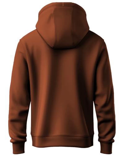ADRO Printed Hoodie for Men, Cotton Sweatshirt, Large, Downtown Brown, Model H24-ANI-BR