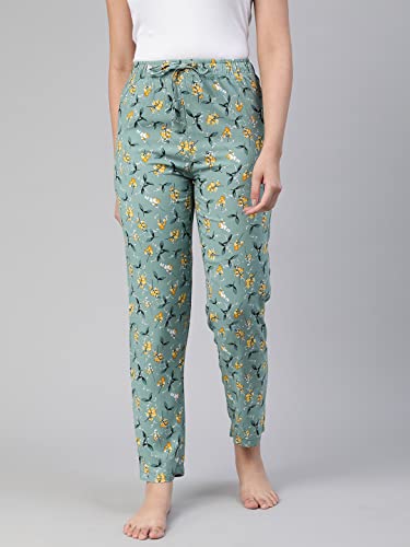 Lyra WomnS Printed Rayon Pyjama With Zipper Pocket