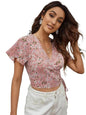Kotty WomenS Casual Regular Sleeves Printed Pink Top