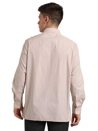 Turtle Men 100% Cotton Blue Solid Regular Fit Formal Shirt