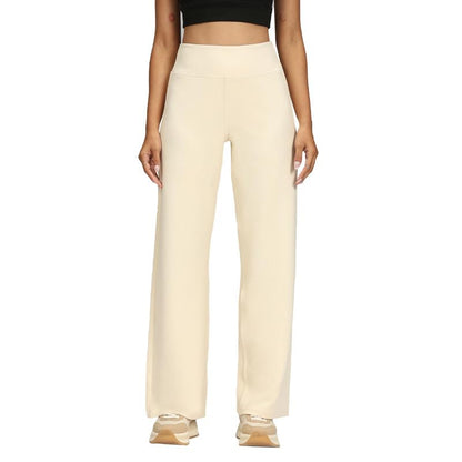 BlissClub Womens RibSupreme Wide Pants, High-Rise Waistband, Back Pockets, Wide Silhouette, Luxurious Feel,Regular Variant Below