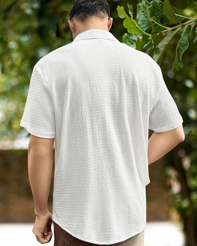I Enterprise MenS Regular Fit Solid Soft Touch Cotton Casual Shirt Design With Spread Collar & Half Sleeve (Pack Of 2) Color_Wh