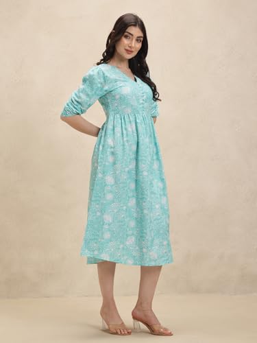 Leriya Fashion WomenS Rayon Casual Below The Knee Western Dress (Lf-W.Dress-Wd1323_Green