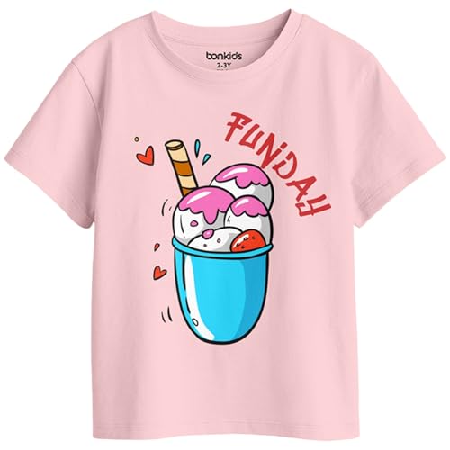 Bon Organik Girls Regular Fit T-Shirt (BON16107_Multi