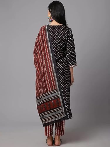 Pinkmint Printed Round Neck Kurta & Pant with Dupatta Set ll Traditional Kurta Set