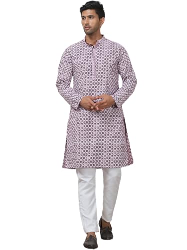 Jompers Mens Chikankari Cotton Kurta Pyjama Set