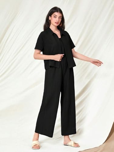 Toplot Jumpsuit For Women || Coordset For Women || Co Ord Western (Jump-Suit-5225-Black-Xl)