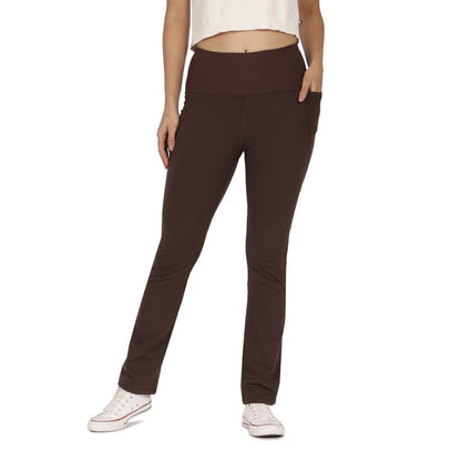 BlissClub Ultimate Flare Pants for Women Above 55 ft Tall | Ribbed Waistband, 4 Pockets | High Waist Trousers and Formal Pants