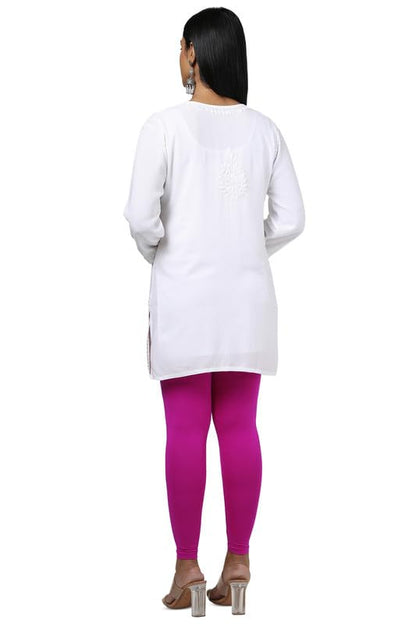 Soch Womens Magenta Cotton Blend Solid Leggings