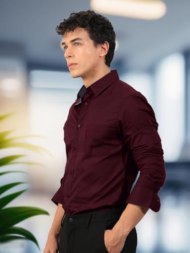 Pinkmint Mens Regular Fit Soft Cotton Blend Casual Combo Shirt with Pocket Design & Spread Collar Full Sleeves Formal Shirt Mar