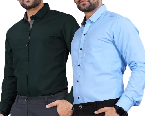 Pinkmint Cotton Soild Combo Men Shirt Formmal Wear Office Wear Regular Fit Shirt