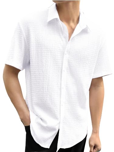 Pinkmint Popcorn Shirt for Men Soild Slim Fit Sleeve Spread Collar Trendy Men Shirt Summer Wear Goa Wear Olive