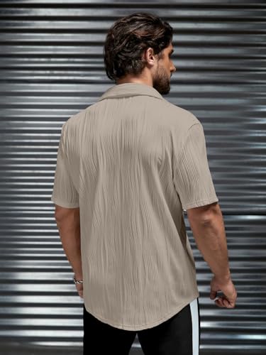 Greciilooks MenS Regular Fit Casual Shirt (Gl-Ms-6158_Beige