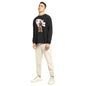 Bewakoof Mens Goosebumps Graphic Printed Cotton T-Shirt - Loose Fit, Crew Neck, Long Sleeves