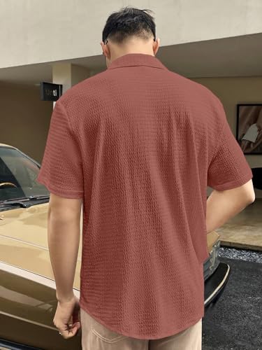 Greciilooks For Casual Stylish Polycotton Regular Formal Shirt Brown