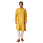 Fabindia Yellow Viscose Silk Comfort Fit Long Kurta