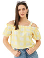 Modeve Women Yellow Bardot Top For Summer