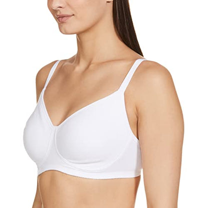 Enamor A042 Side Support Shaper Supima Cotton Everyday Bra - Non-Padded, Wirefree & High Coverage White