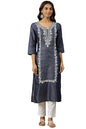 Aurelia Women? Solid Straight Pure Cotton Kurta | Lightweight Round Neck Kurta for Women Cotton | Yarn Dyed Kurta for Women | Soft & Breathable Regular Fit Kurta for Women